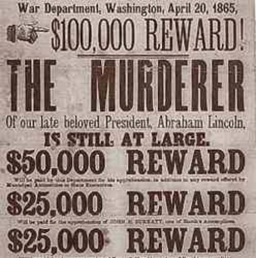 Recompensa por Wilkes Booth Recompensa por Wilkes Booth